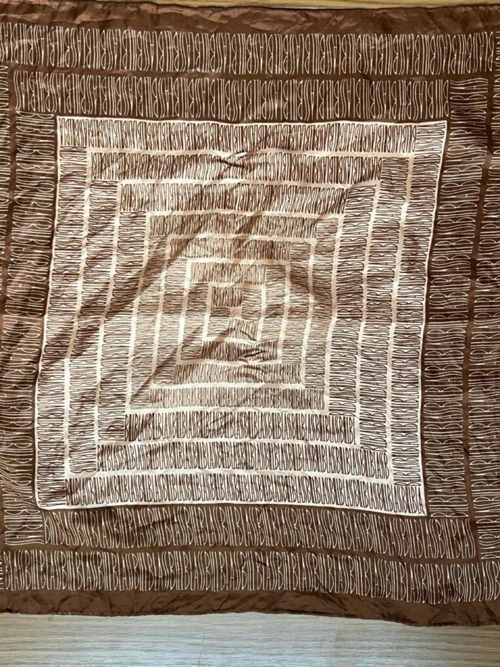 Bill Blass Brown Silk Scarf top Top Size S